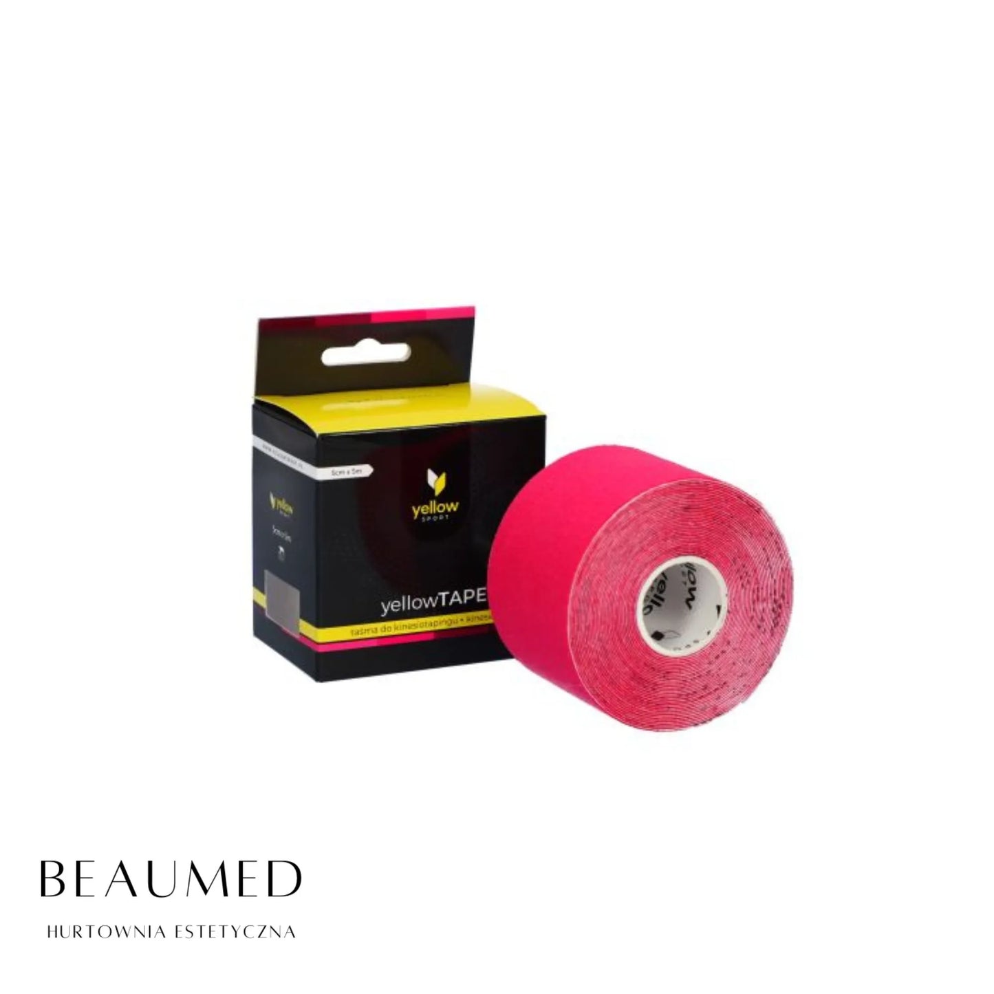 Taśma do kinesiotapingu yellowTAPE - różowa, 5cm x 5m