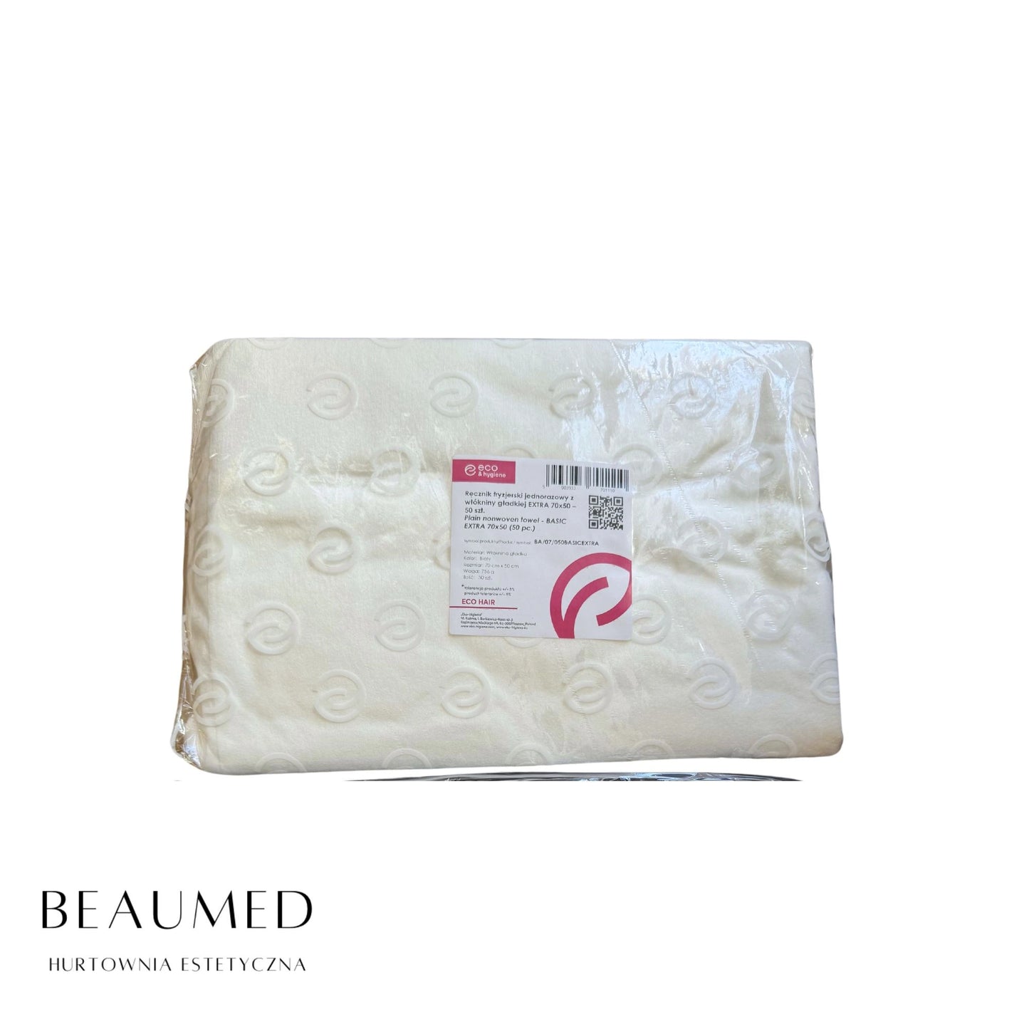 Ręcznik Fryzjerski z Włókniny Perforowanej Biały w płatach 70x50 (50szt.) EKO HIGIENA