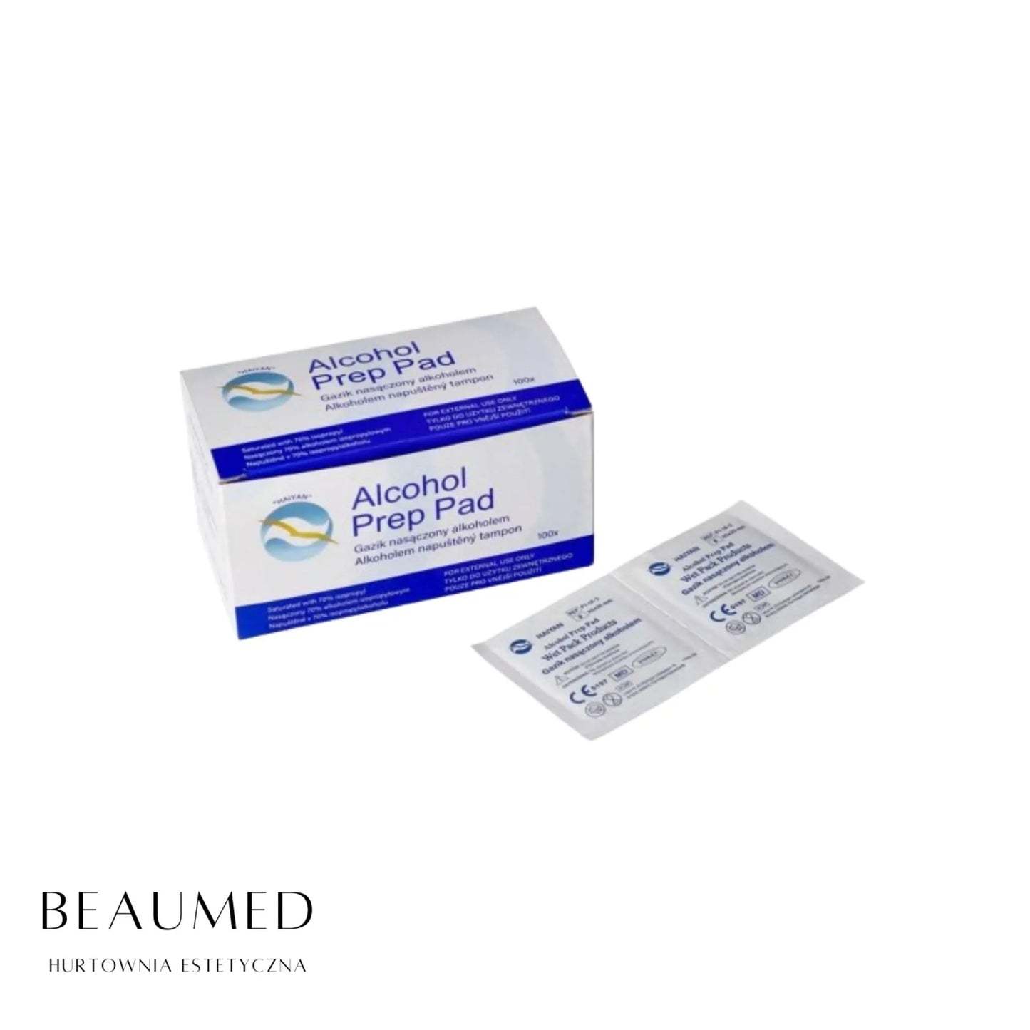 Gaziki Nasączone Alkoholem 65mm x 30mm, 100szt. Alcohol Prep Pad