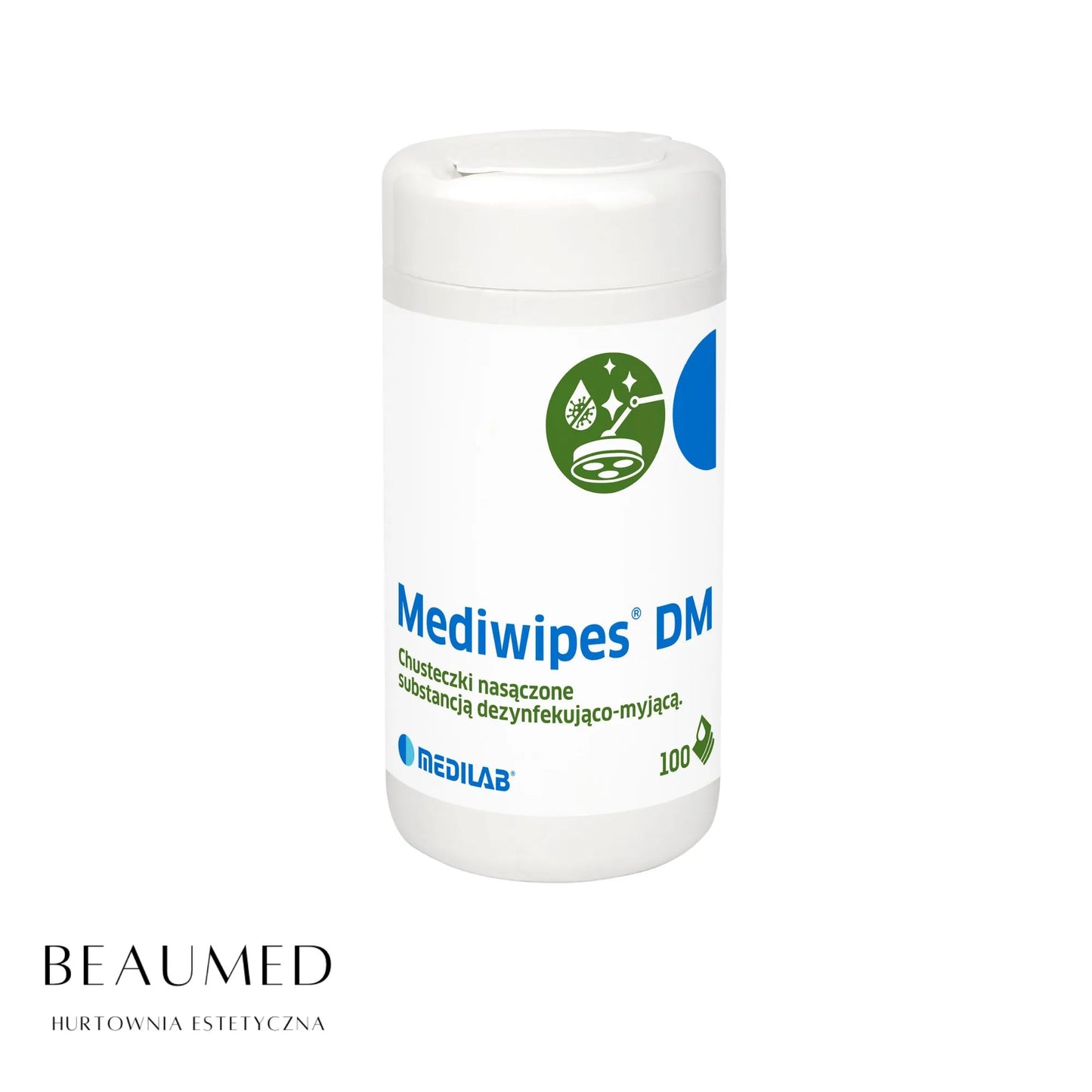 Chusteczki Wyciągane Dezynfekcja MEDIWIPES DM TUBA 100szt
