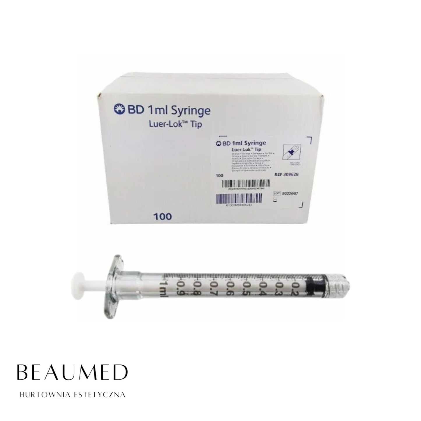 Strzykawki 3-częściowe BD SYRINGE 1ml Luer-Lok Tip (Luer-Lock) 100szt