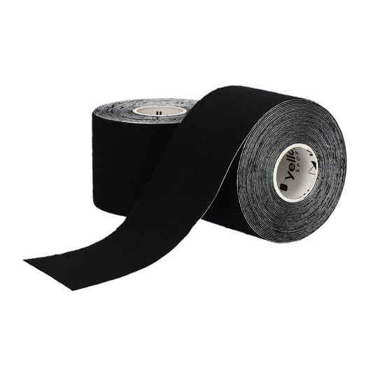 Taśma do kinesiotapingu yellowTAPE - czarna, 7,5cm x 5m