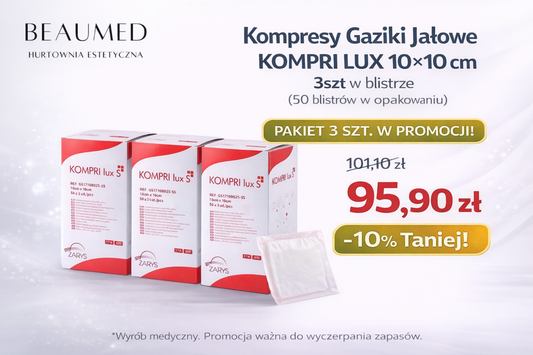 Pakiet 3 opakowań Kompresy Gaziki Jałowe KOMPRI LUX S 10x10cm 3szt  (50blistrów)